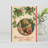  retro Maria en Baby Jesus Christmas Feestdagenkaart (Staand voorkant)