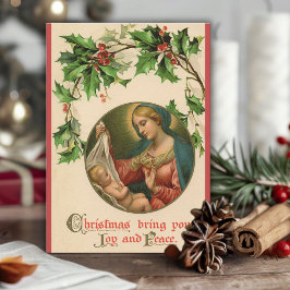  retro Maria en Baby Jesus Christmas Feestdagenkaart