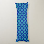 Retro marine blauw turquoise Circle Rosette Lattic Lichaamskussen (Achterkant (Verticaal))