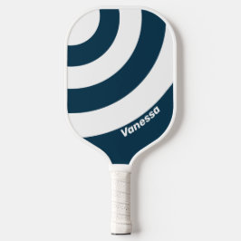 Retro Marine drie cirkel streep met naam Pickleball Paddle