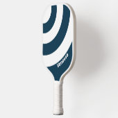 Retro Marine drie cirkel streep met naam Pickleball Paddle (Links)
