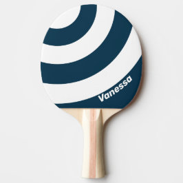 Retro Marine Drie Cirkel Streep met Naam Tafeltennisbatje