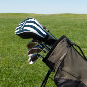 Retro Marine Drie Pin Strepen met Naam Golfheadcover (Insitu)