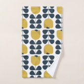 Retro marine en gele bloemmotief bad handdoek (Handdoek)