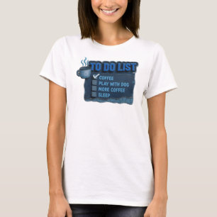Retro marine KOFFIE SPELEN MET HOND Kunstcompositi T-shirt