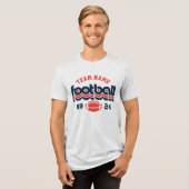 Retro Marine Rode Voetbalteam Naam Nummer Tri-Blend Shirt (Voorkant volledig)