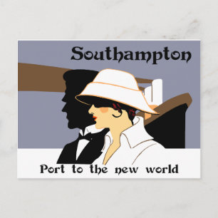 Retro marine style and Southampton Briefkaart