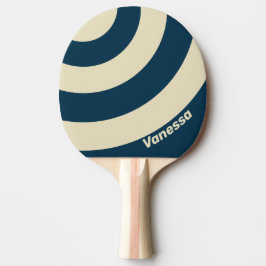 Retro Marine Uitlopende Drie Cirkel Streep met Naa Tafeltennisbatje