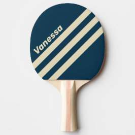 Retro Marine Uitlopende Driehoekige Strepen met Na Tafeltennisbatje