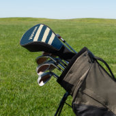 Retro Marine Uitsterving Drie Overdwars Strepen me Golfheadcover (Insitu)