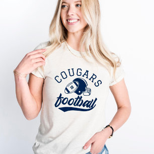Retro Marineblauw Voetbalteam Oatmeal T-shirt