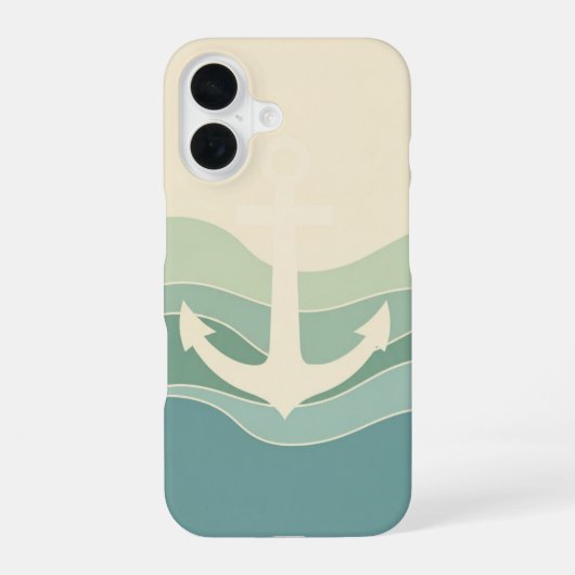 Retro maritieme anker iPhone 16 hoesje (Achterkant)