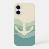 Retro Maritime Anchor iPhone 16 Hoesje (Achterkant)