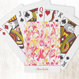 Retro Marmer Abstract Patroon Roze Gepersonaliseer Pokerkaarten
