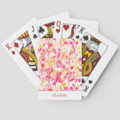 Retro Marmer Abstract Patroon Roze Gepersonaliseer Pokerkaarten (Achterkant)