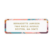 Retro Marmer Wervel Personaliseerbaar Retouradres Etiket (Voorkant)