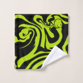 Retro-marmerroodroos van de luigroene en de zwarte bad handdoek (Wasdoekje)