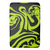 Retro-marmerroodroos van de luigroene en de zwarte badmat (Voorkant Verticaal)