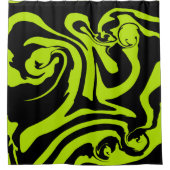 Retro-marmerroodroos van de luigroene en de zwarte douchegordijn (Voorkant)