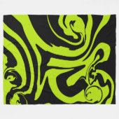 Retro-marmerroodroos van de luigroene en de zwarte fleece deken (Voorkant (Horizontaal))