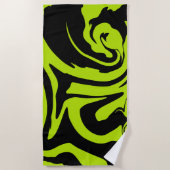 Retro-marmerroodroos van de luigroene en de zwarte strandlaken (Voorkant)