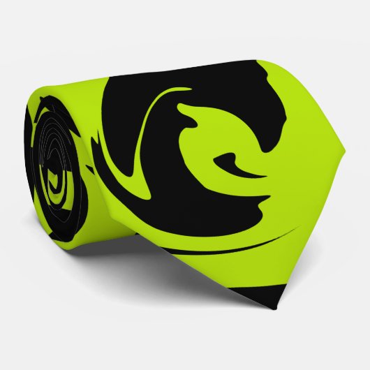 Retro-marmerroodroos van de luigroene en de zwarte stropdas (Opgerold)