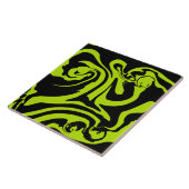 Retro-marmerroodroos van de luigroene en de zwarte tegeltje (Zijkant)