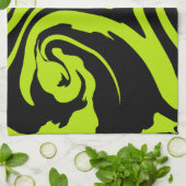 Retro-marmerroodroos van de luigroene en de zwarte theedoek (Gevouwen)