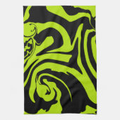 Retro-marmerroodroos van de luigroene en de zwarte theedoek (Verticaal)