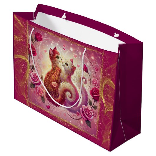 Retro Maroon Cat - Groot Cadeauzakje (Achterkant Gekanteld)