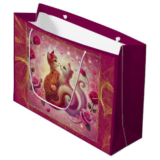 Retro Maroon Cat - Groot Cadeauzakje