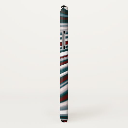 Retro Maroon Red en Blauwgroen Blue Abstracte Curv Case-Mate iPhone Case (Achterkant / rechts)