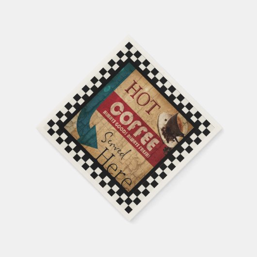 Retro marquee koffie teken servetten (Hoek)