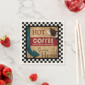 Retro marquee koffie teken servetten (Insitu)
