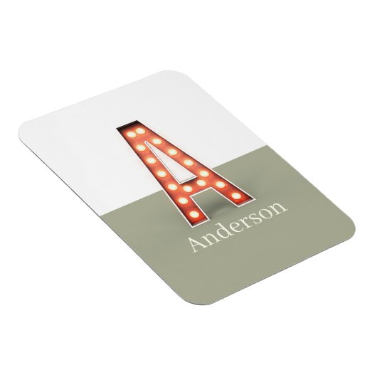 Retro Marquee Letter A op maat Magneet (Rechterzijde)