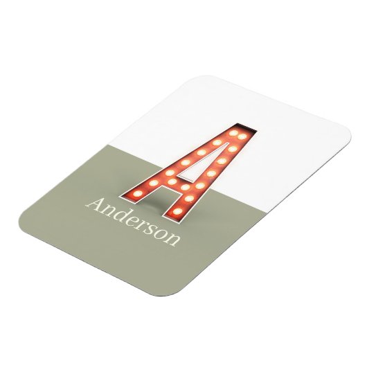 Retro Marquee Letter A op maat Magneet (Linkerzijde)