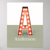 Retro Marquee Letter A op maat Poster (Voorkant)