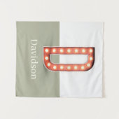 Retro Marquee Letter D Persoonlijk Wandkleed (Voorkant (horizontaal))