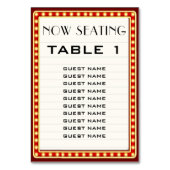 Retro Marquee Teken Bruiloft Receptie Zittingkaart Kaart (Voorkant)