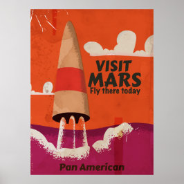 Retro Mars vakantieposter uit de jaren 50 Poster