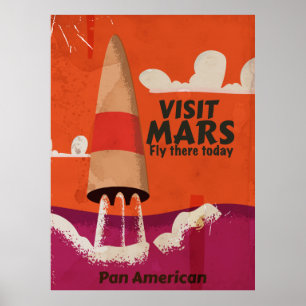 Retro Mars vakantieposter uit de jaren 50 Poster