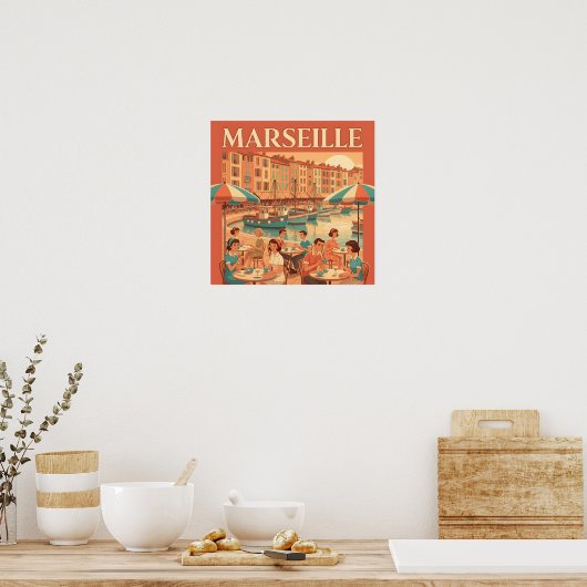 Retro Marseille: Franse Rivièra in de jaren 50 Poster (Keuken)