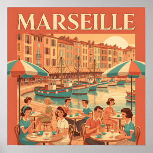 Retro Marseille: Franse Rivièra in de jaren 50 Poster