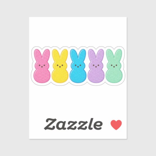 Retro Marshmallow Bunny Peeps Colorful Easter  Sticker (Vel)