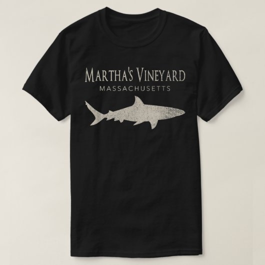 Retro Martha's Vineyard MA Shark T-shirt (Design voorkant)