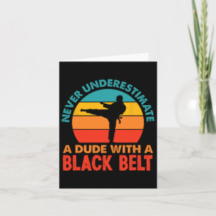 Retro Martial Arts Black Belt Karate Kaart