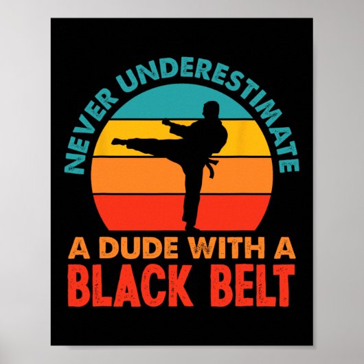 Retro Martial Arts Black Belt Karate Poster (Voorkant)