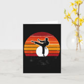 Retro Martial Arts Sunset Silhouette Kick - Karate Kaart (Gele Bloem)