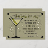 Retro Martini 2025 New Year's Eve Kaart (Voorkant / Achterkant)