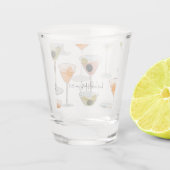 Retro Martini Bril met Olijven | Neutrale tonen Shot Glas (Achterkant)